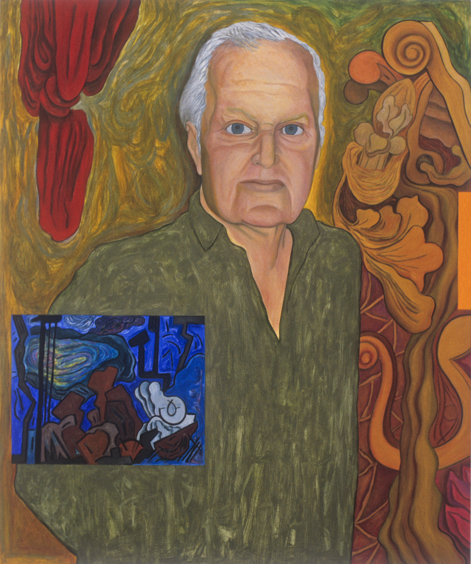 Portrait of John Ashbery, 1997 | 64 5/8” x 53 1/2” | Oil & Acrylic on Canvas | Collection of The Albany Institute of History & Art