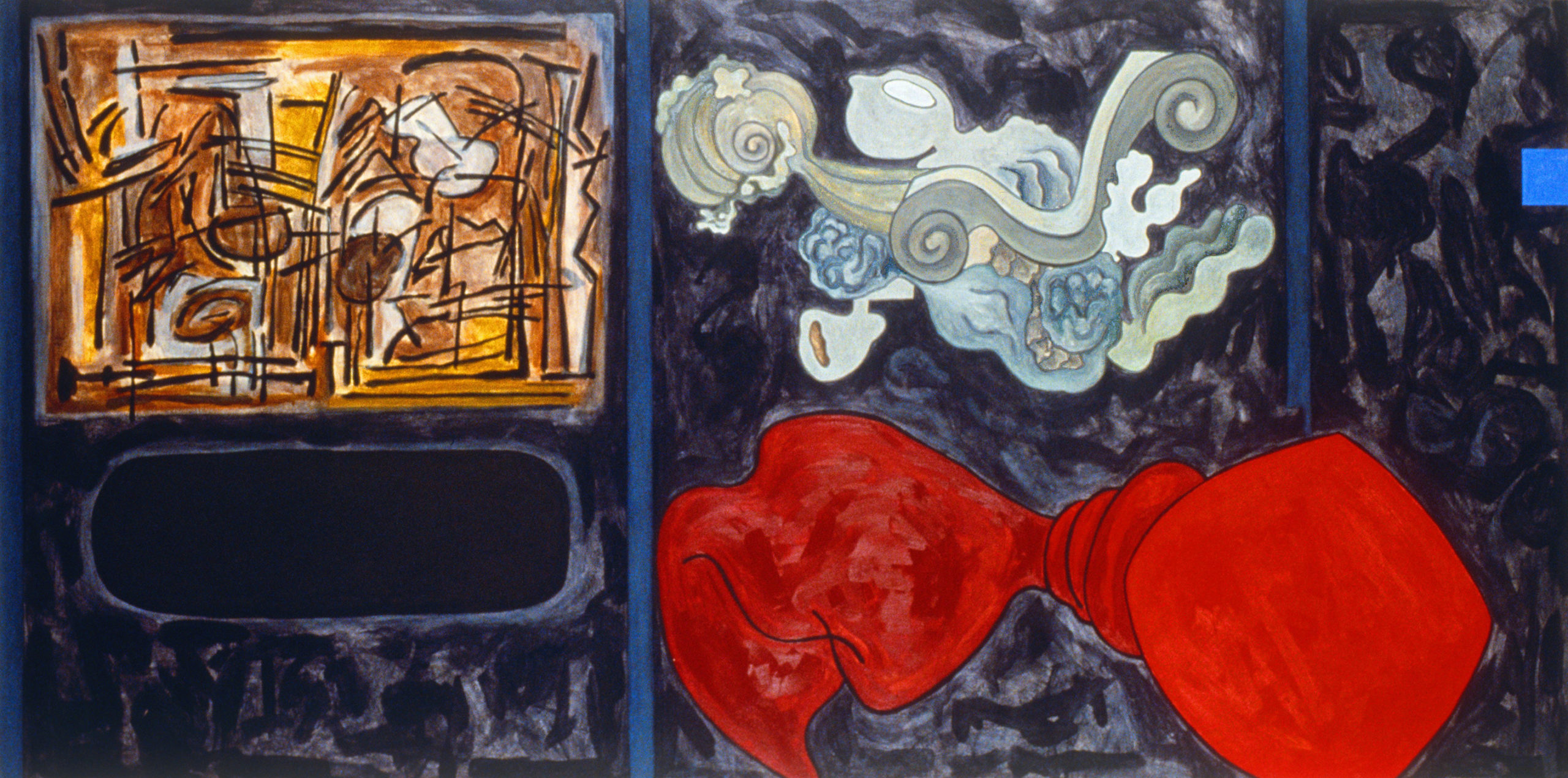 Still Pictures No.6, 1993 | 48” x 96” | Oil & Acrylic on Canvas | Collection of The University of Iowa Stanley Museum of Art, Iowa City