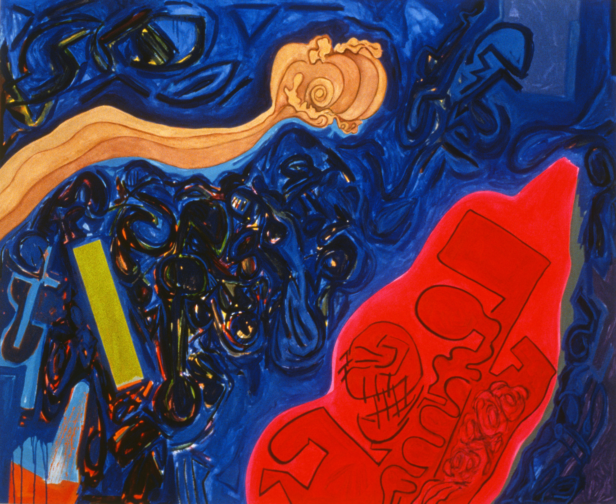 Spark, 1990 | 54" x 66: | Oil & Acrylic on Canvas | Collection of Richard Fleischman Architecture, Cleveland & New York